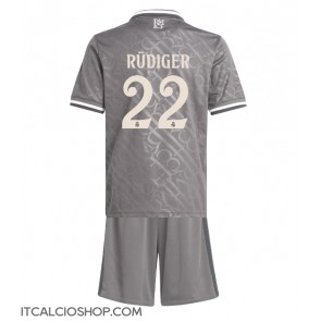 Real Madrid Antonio Rudiger #22 Terza Maglia Bambino 2024-25 Manica Corta (+ Pantaloni corti)